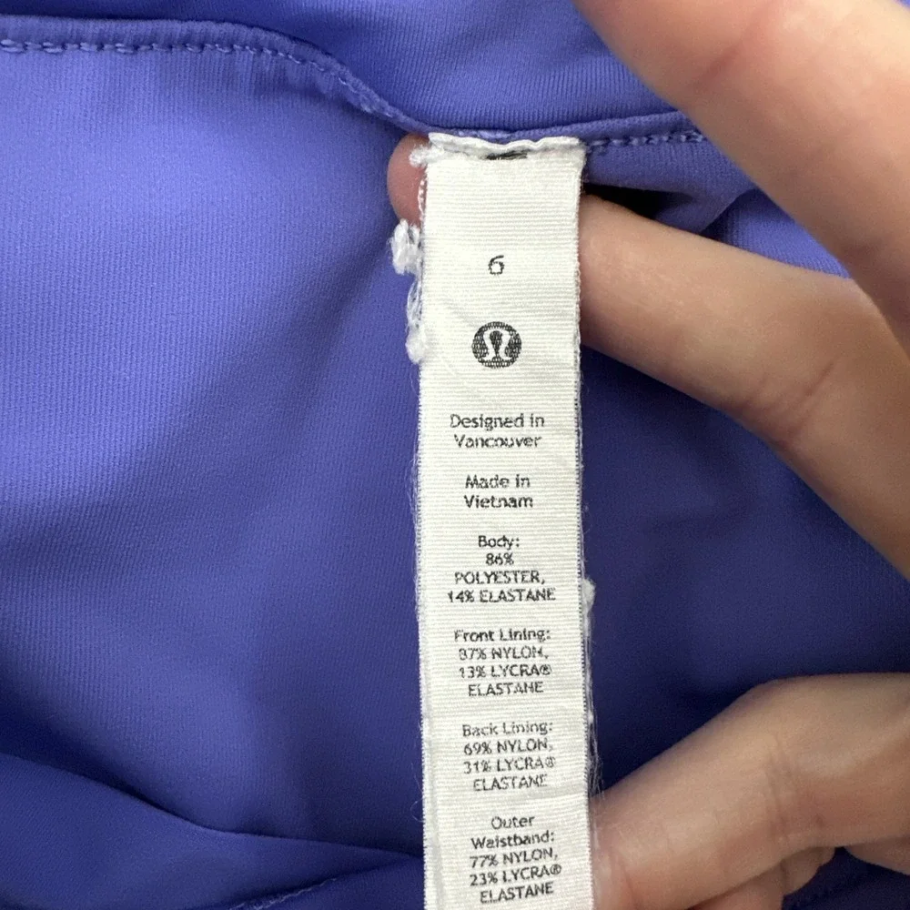 Lululemon Side Pleat High Rise Tennis Skirt Skort Charged Indigo Women's 6